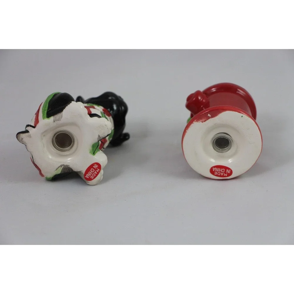 Christmas Salt Pepper Mingle Jingle Black White Dog Fire Hydrant Boston Terrier